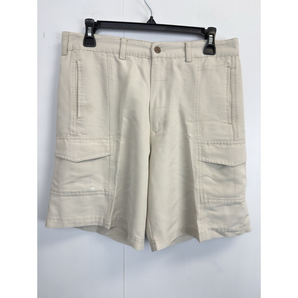 Joe Marlin Mens Cargo Shorts Size 32‎ Tan Flat Front 8.5" Inseam